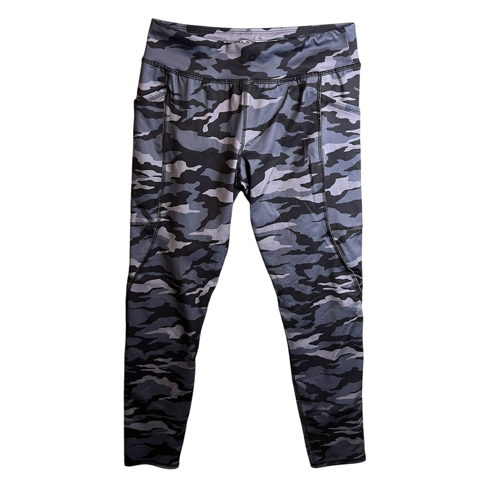 Athletic Works Women's Gray Camo Activewear Leggings with Pockets Size‎ XXL (18)